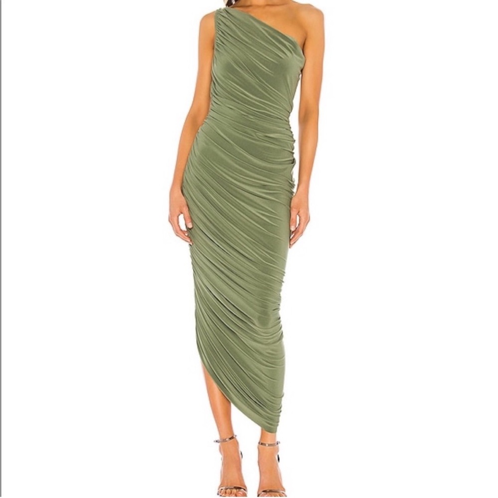 NORMA KAMALI Diana Gown in Celadon Green